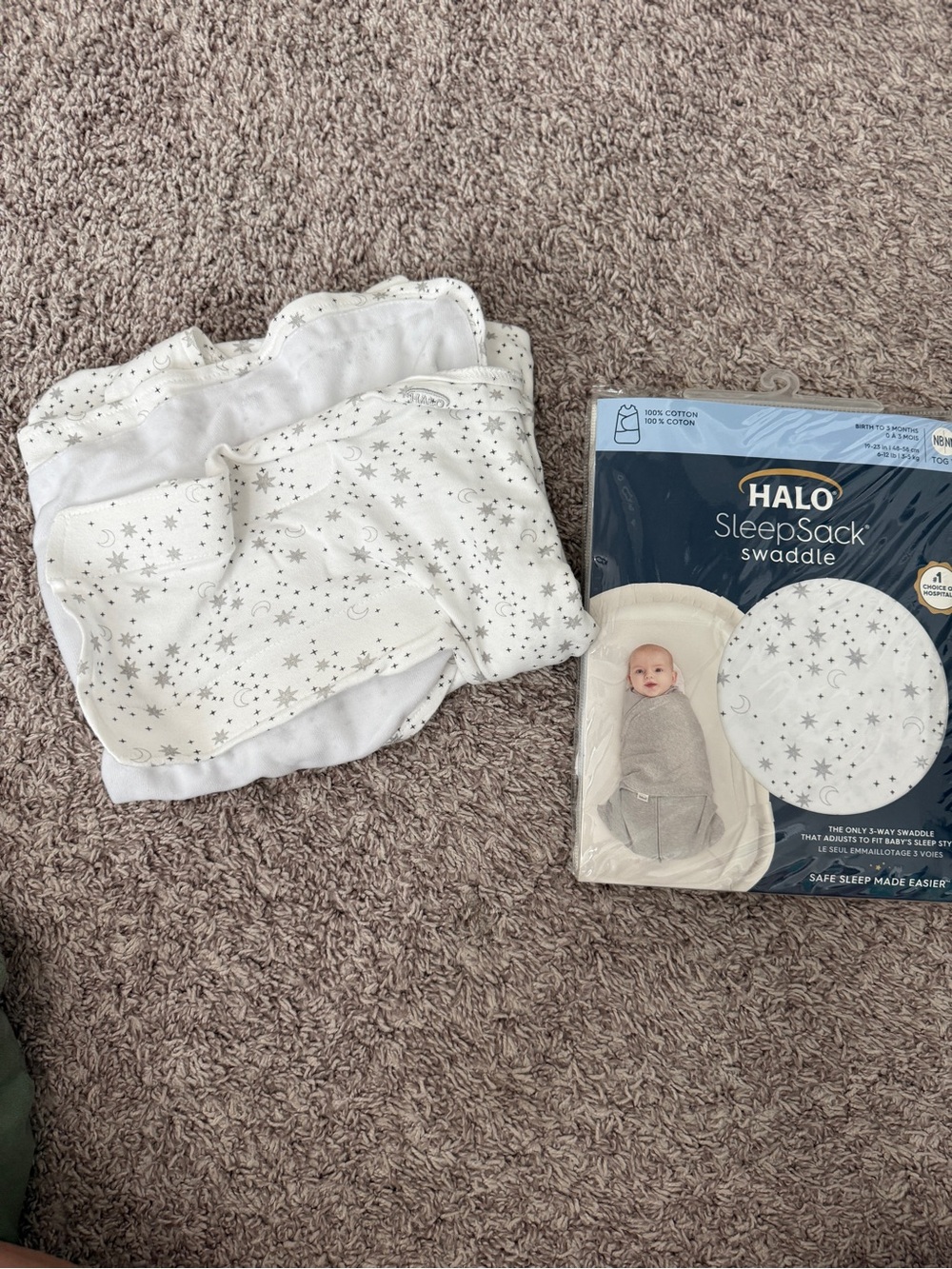 Halo SleepSack Bundle Swaddle Newborn & 3-6 months-  Cream with Gray